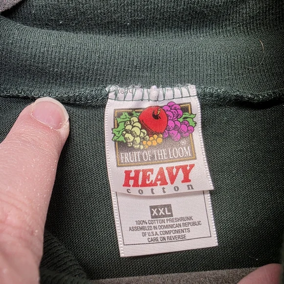 Green Bay Packers Men's XXL Green Turtle Neck Fruit Of The Loom Heavy Cotton - Picture 6 of 8